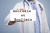 pancarte Anorexie et Boulimie portait par la main d'un médecin