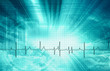 image représentant les battement de coeur dans un patient sur fond bleu