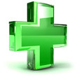 symbole de la croix verte représentant une pharmacie ou encore santé