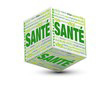 image de cube contenant le mot sante sur 3 faces